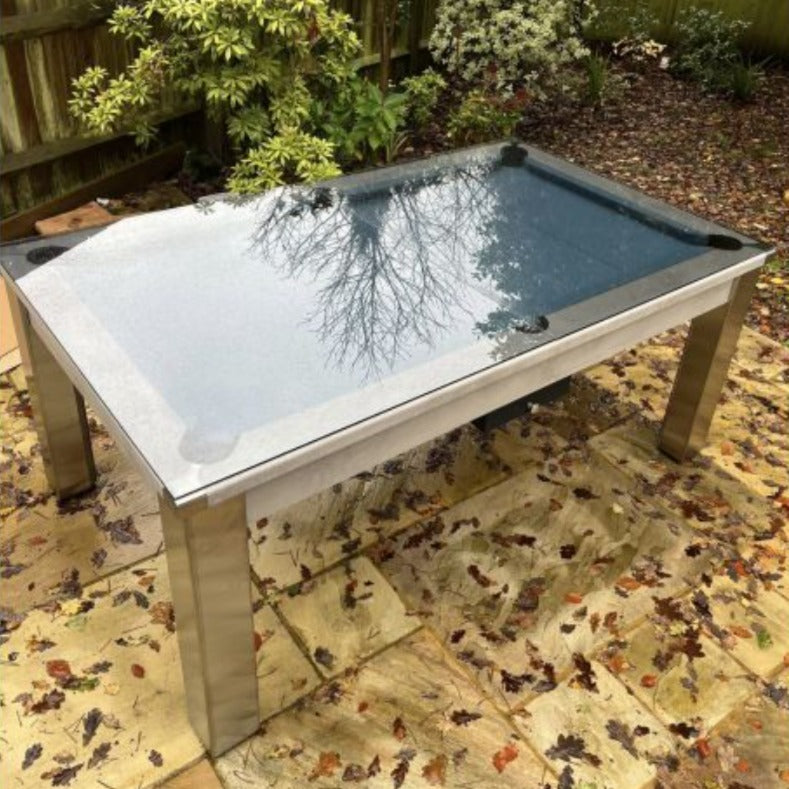 Elixir Outdoor Slate Bed Pool Table | Chromix Silver Finish | 6ft & 7ft Sizes