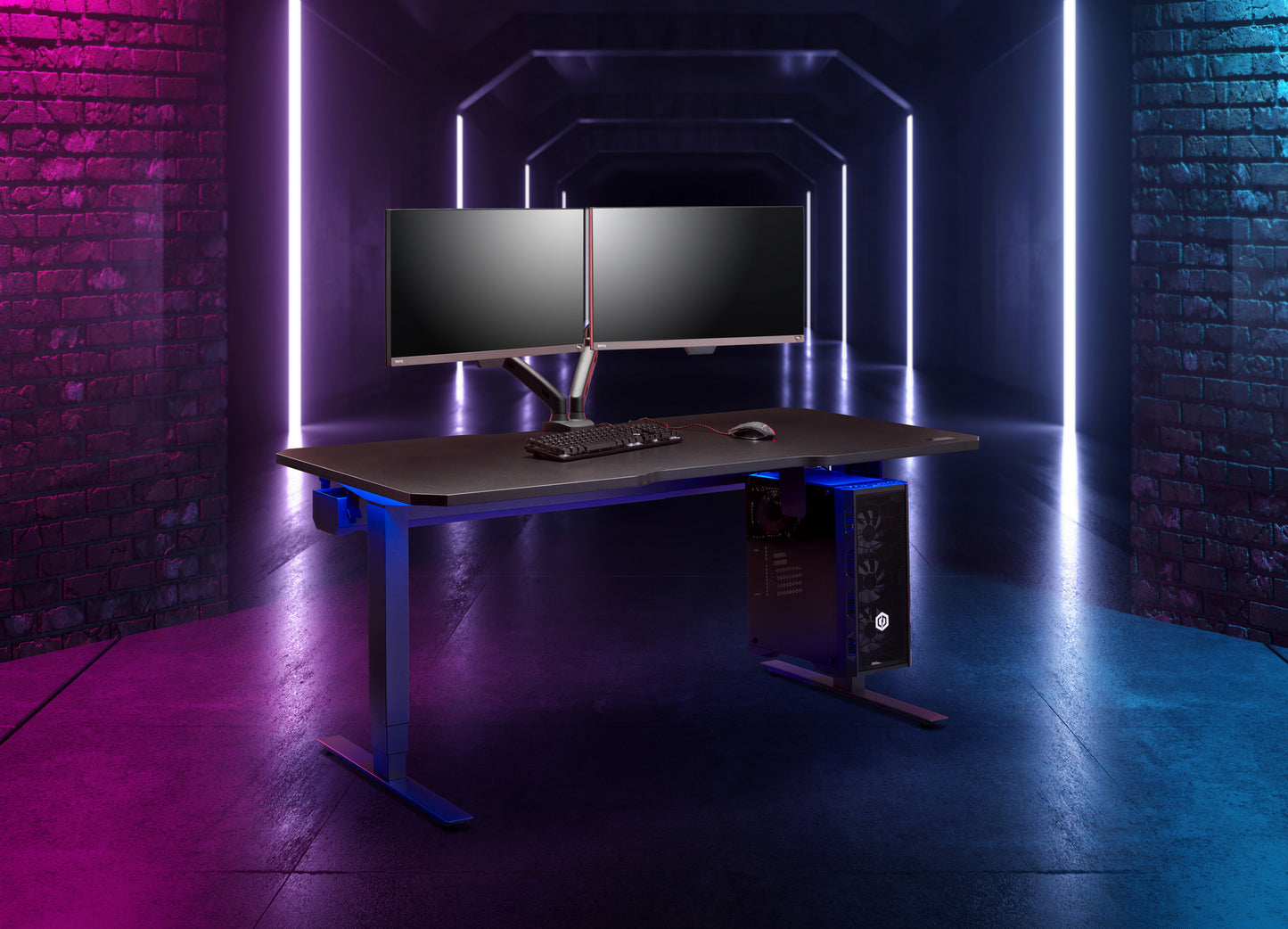 Professional Extreme Height Adjustable Gaming Desk | Extra Heavy Duty