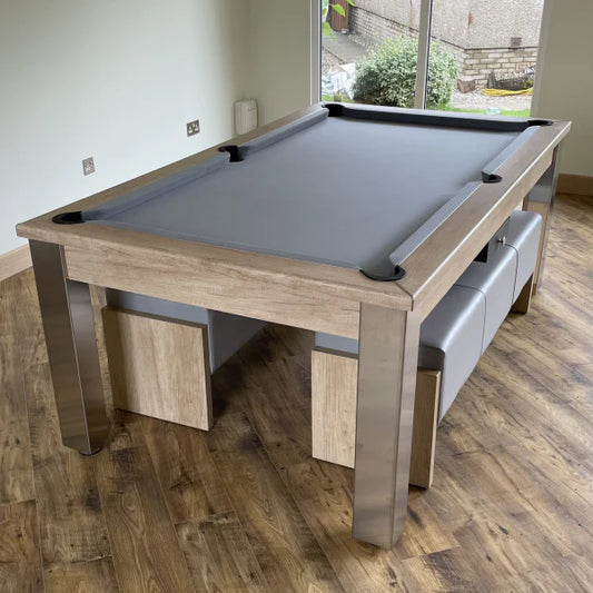 Elixir Slate Bed Pool Dining Table | Nebraska Oak Finish | 6ft & 7ft Sizes